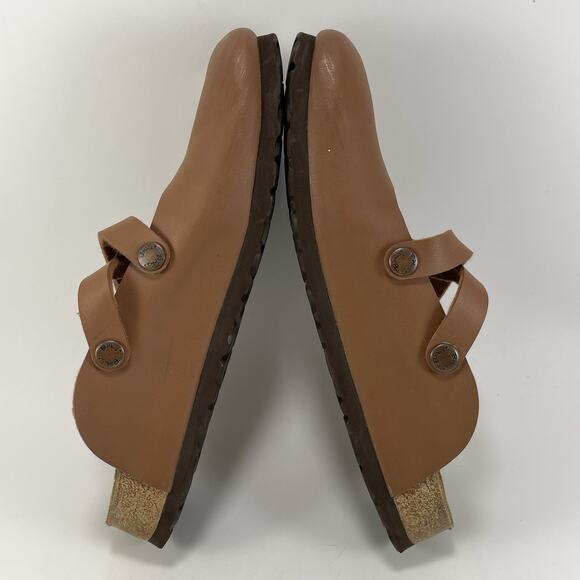 Birkenstock Birkis Dorian Clogs Criss Cross Womens Size 38, US 7-7.5 Tan Leather - Picture 5 of 11